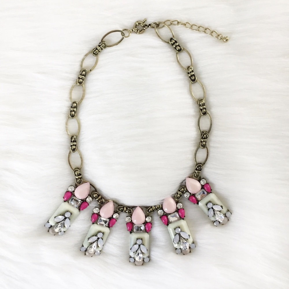 🆑 "Chelsea" Necklace || Pink & Mint Jewel - Picture 3 of 10
